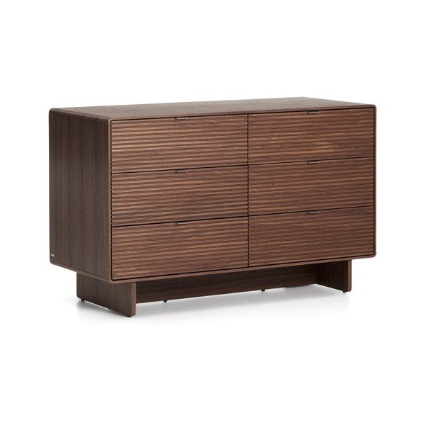 Sötét natúr színű komód diófa dekorral 120x75x50 cm Norlen – Kave Home