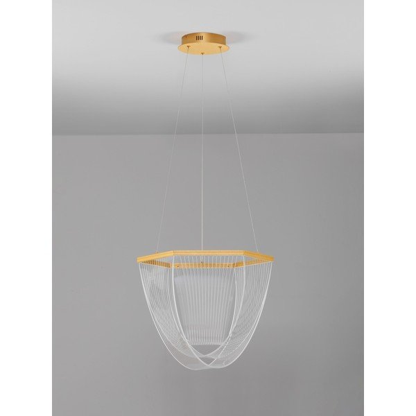 Aranyszínű alumínium LED dimmelhető függőlámpa akrilüveg búrával ø 52 cm Valentin – Nova Luce-image-4