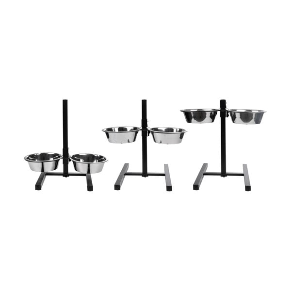 Rozsdamentes acél tálka szett állvánnyal kutyáknak – Love Story-image-2