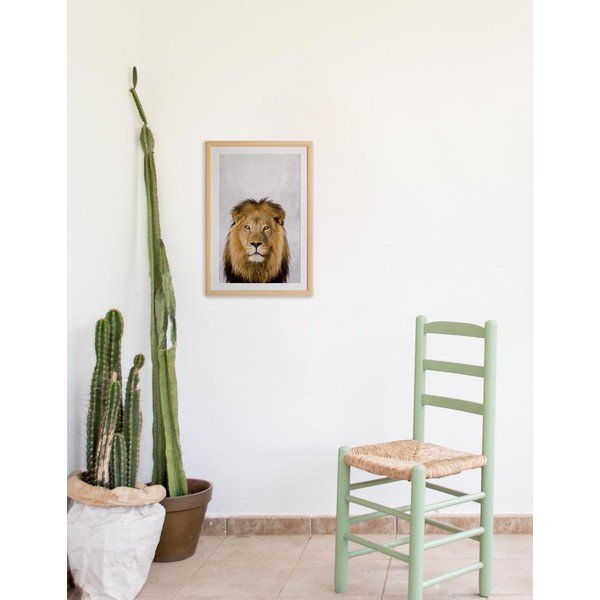 Lion keretezett falikép, 30 x 40 cm - Surdic-image-1