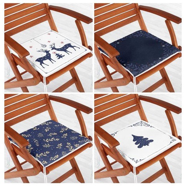 Székpárna szett  karácsonyi mintával 4 db-os 40x40 cm Blue Christmas – Mila Home