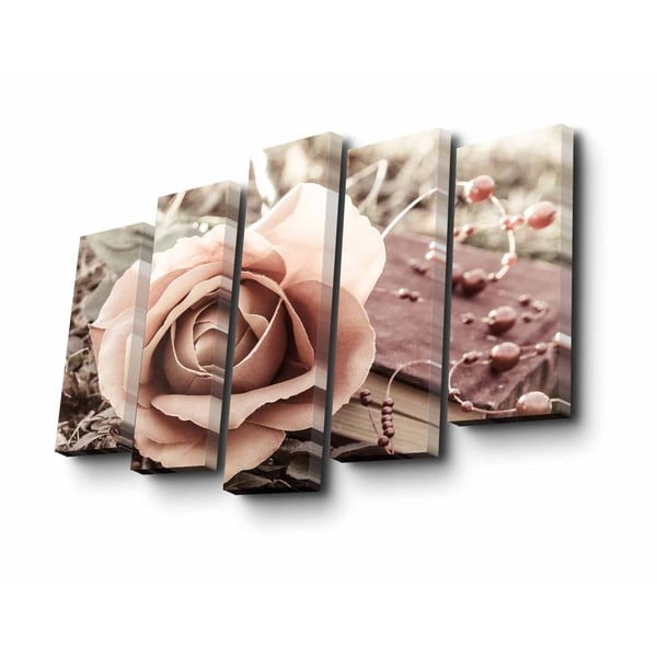 Pink Rose többrészes kép, 82 x 50 cm