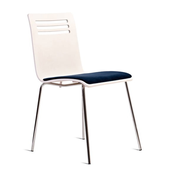 Comfort fehér szék, tölgyfa ülőlappal - Charlie Pommier