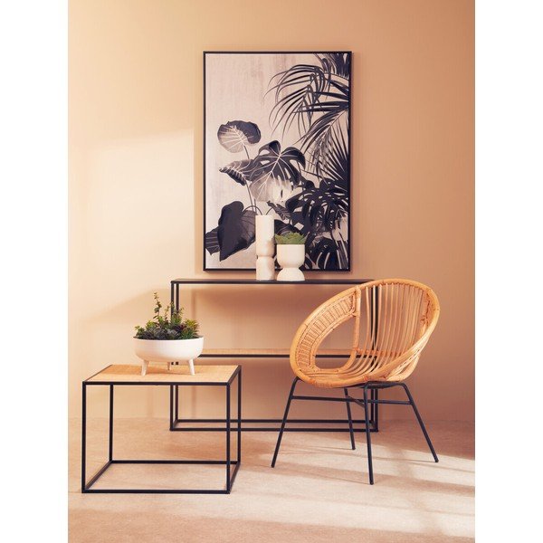 Natúr színű rattan dohányzóasztal 60x60 cm Depok – Premier Housewares-image-3