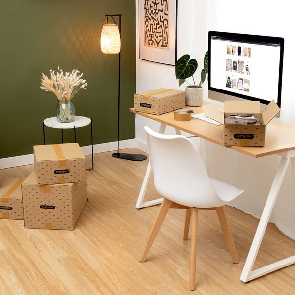 Teddy 2 db-os bézs tárolódoboz szett, 42 x 30 cm - Compactor-image-1