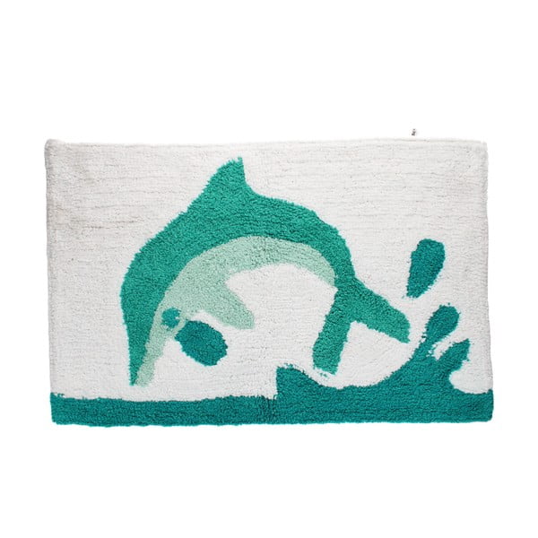 Fehér-türkiz fürdőszobai kilépő 50x80 cm Dolphin – Rex London