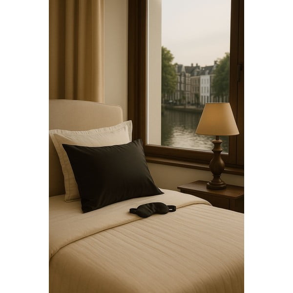 Fekete selyem alvómaszk Mulberry Silk – Mila Home Luxury-image-3