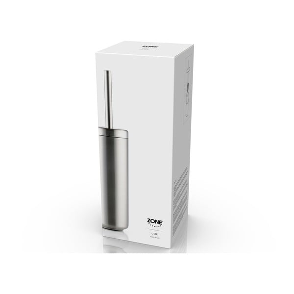 Matt ezüstszínű rozsdamentes acél WC-kefe Ume – Zone-image-3