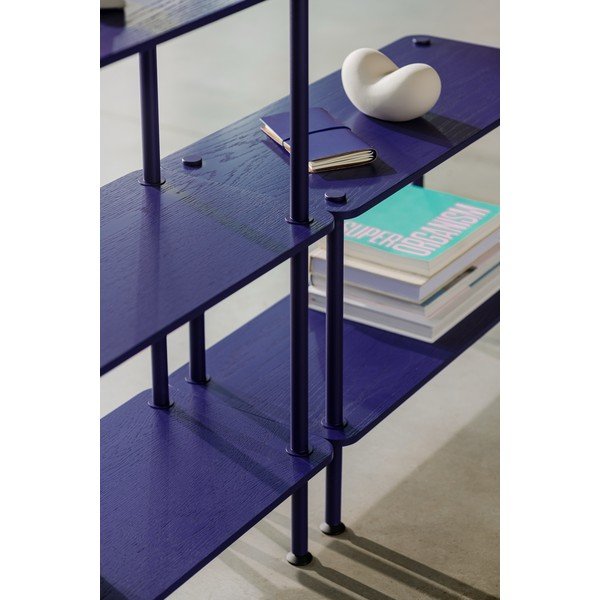 Kék polcos állvány tölgyfa dekorral 80x90,5x35 cm Teidi – noo.ma-image-3