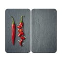 Edzett üveg tűzhely fedőlap szett 2 db-os 30x52 cm Cayenne – Wenko