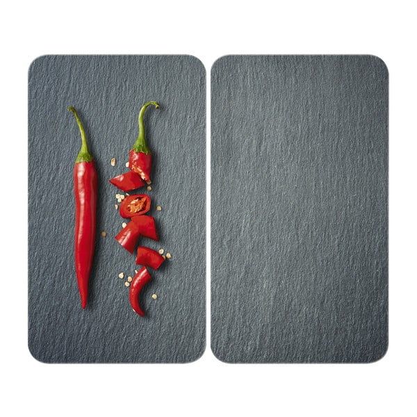 Edzett üveg tűzhely fedőlap szett 2 db-os 30x52 cm Cayenne – Wenko