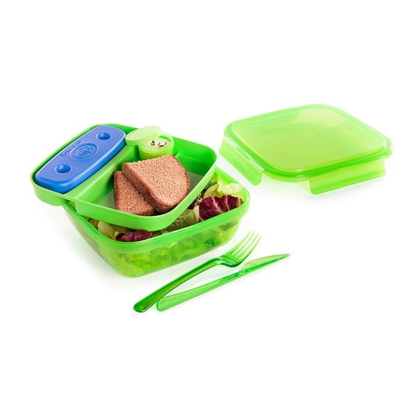 Lunch zöld ételtartó doboz evőeszközzel és hűtőbetéttel, 1,5 l - Snips-image-1