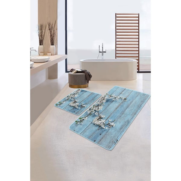 Kék fürdőszobai kilépő szett 2 db-os 60x100 cm – Mila Home-image-1