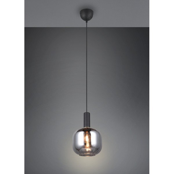 Fekete függőlámpa üveg búrával ø 20 cm Diva – Trio-image-1