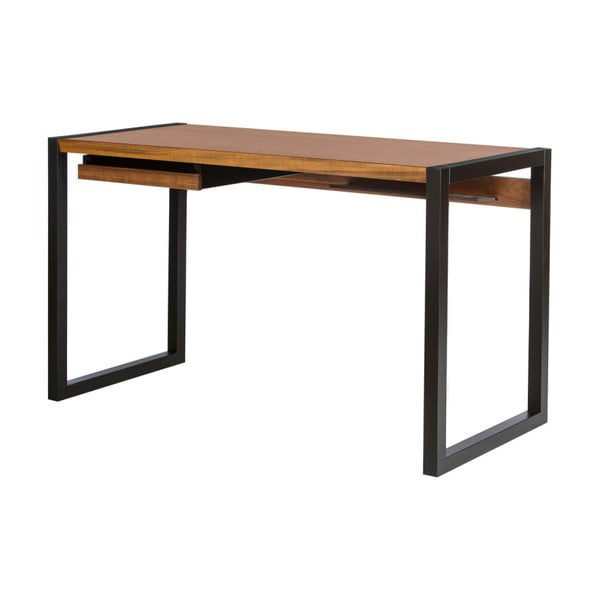 Renfrew diófa íróasztal fekete lábakkal, 126 x 55 cm - We47