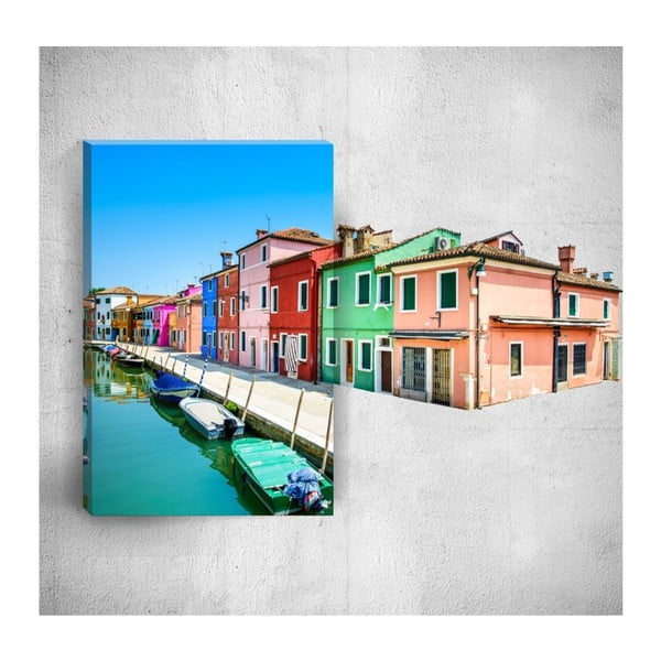 Colourful Village 3D fali kép, 40 x 60 cm - Mosticx