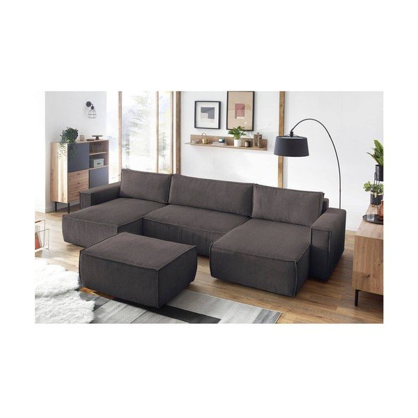 Szürkésbarna kordbársony lábtartó Nihad – Bobochic Paris-image-1