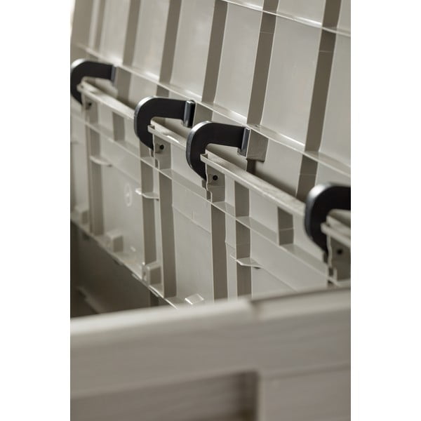 Világosszürke műanyag kerti tárolódoboz Woodys – Toomax-image-4