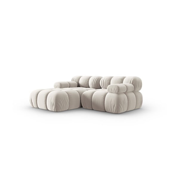 Bézs bársony moduláris sarokkanapé (bal oldali) Bellis – Micadoni -image-3