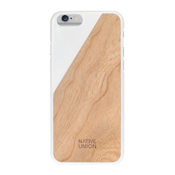 Clic Wooden Light fehér telefontok fa részletekkel, iPhone 6 és 6S - Native Union