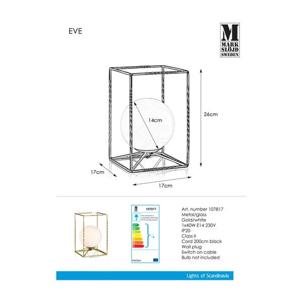 Eve Table Gold aranyszínű asztali lámpa - Markslöjd-image-2