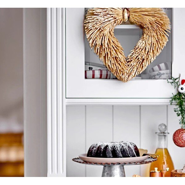 Fehér-zöld agyagkerámia tálka szett karácsonyi mintával, 2 db-os  500 ml Jolly – Bloomingville-image-1