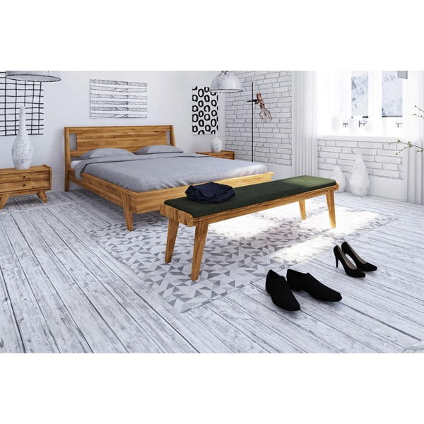 Tölgyfa pad zöld ülőrésszel Retro - The Beds-image-3