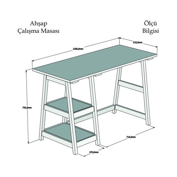 Perla barna íróasztal masszív fenyőfából-image-2