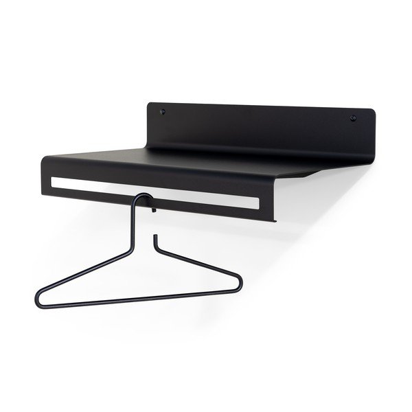 Fekete fém fali fogas polccal 60 cm Sway – Spinder Design-image-3