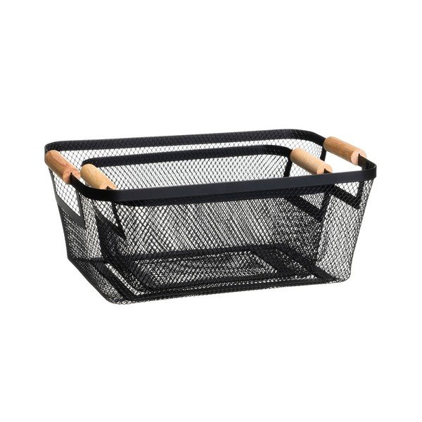 Fémhuzalos tárolókosár szett 2 db-os 33x21x14 cm – Casa Selección-image-1