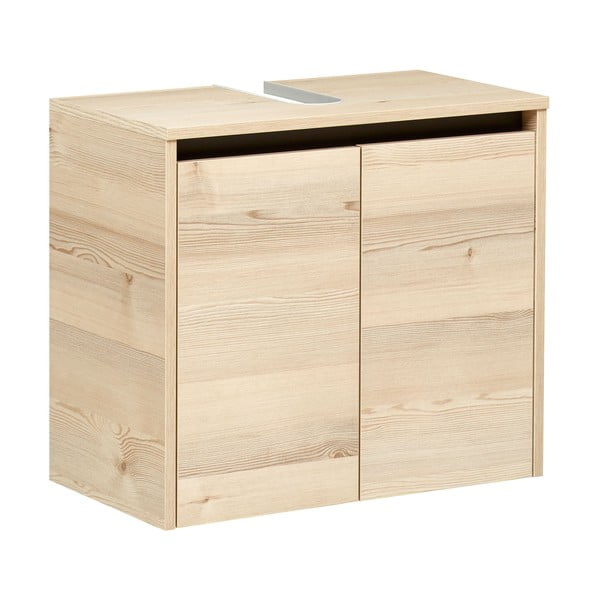 Natúr színű fali mosdó alatti szekrény borovi fenyő dekorral 53x60 cm Quickset 393 – Pelipal