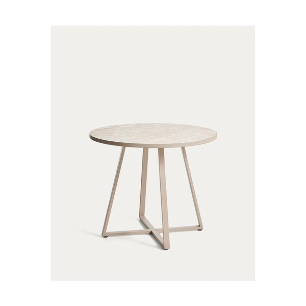 Kerek kerti étkezőasztal kerámia asztallappal ø 90 cm Tella – Kave Home-image-3