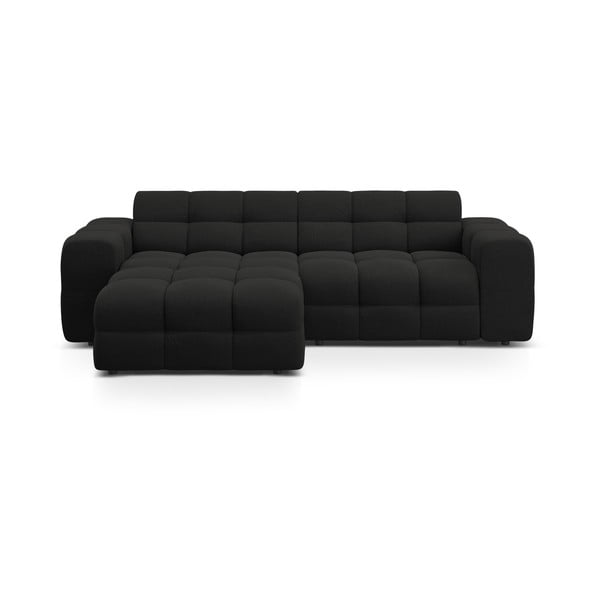 Fekete sarokkanapé (bal oldali-heverő résszel) Kendal – Micadoni 