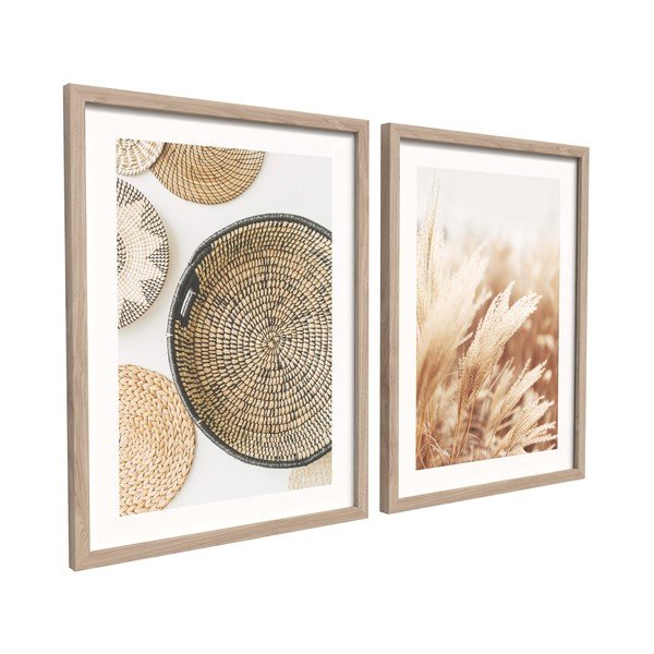 Nyomtatott keretezett kép szett 2 db-os 30x40 cm Full Beige – Styler-image-2