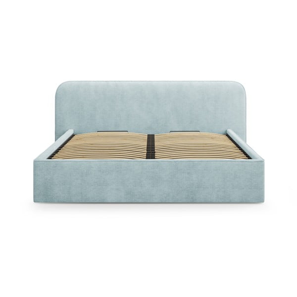 Mentazöld kárpitozott ágyneműtartós franciaágy ágyráccsal 140x200 cm Elizabeth – Micadoni -image-4