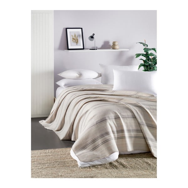 Runino Munica könnyű bézs szteppelt ágytakaró, 160 x 220 cm