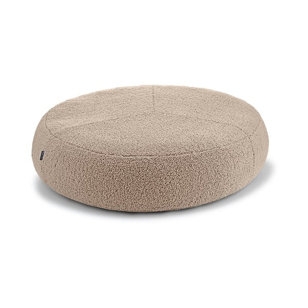 Bézs buklé fekhely kutyáknak ø 70 cm Senso Pouffe Greige S/M – MiaCara