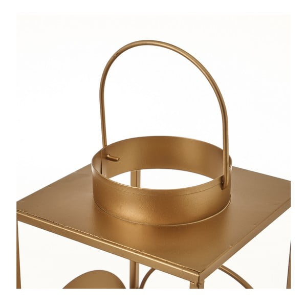 Aranyszínű fém lámpás, magasság 35 cm - Casa Selección-image-1