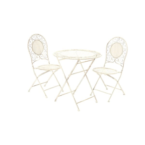 Jardin 2 db összecsukható krémszínű kerti szék és asztal szett - Premier Housewares