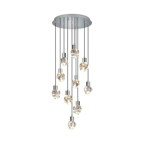Ezüstszínű LED függőlámpa üveg búrával ø 51,5 cm Verano – Trio Select-image-1