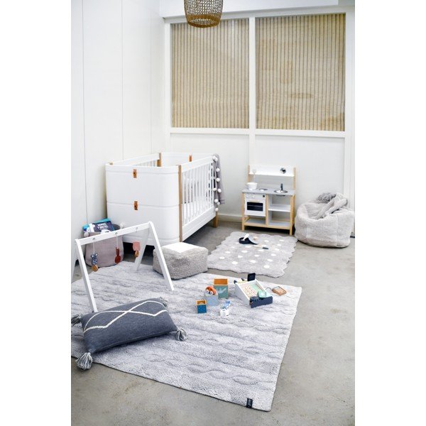 Szürke mosható kézi szövésű pamut gyerek szőnyeg 70x100 cm Mini Biscuit Pearl Grey – Lorena Canals-image-3