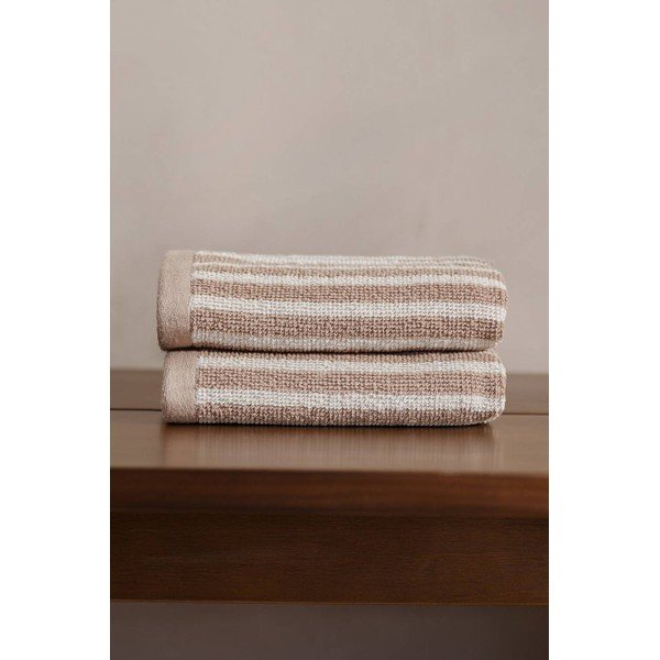 Bézs-krémszínű pamut törölköző szett 2 db-os 30x50 cm Dixie – Jotex-image-1