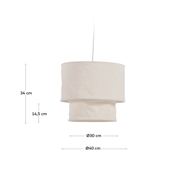 Bézs textil lámpabúra ø 40 cm Mariela – Kave Home-image-4