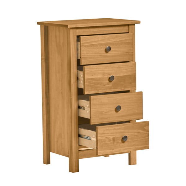 Berna natúr 4 fiókos komód tömör borovi fenyőből - Marckeric-image-2