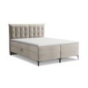 Szürkésbarna ágyneműtartós boxspring ágy 160x200 cm Mikana – Makamii