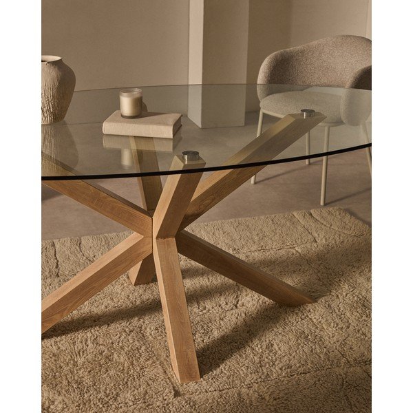 Étkezőasztal üveg asztallappal 100x200 cm Argo – Kave Home-image-2