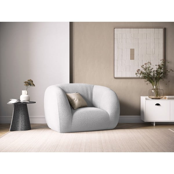 Világosszürke buklé fotel Essen – Cosmopolitan Design-image-1