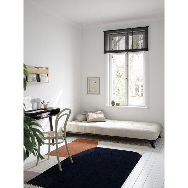 Comfort fekete egyszemélyes ágy fenyőfából, 90 x 200 cm - Karup Design-image-1