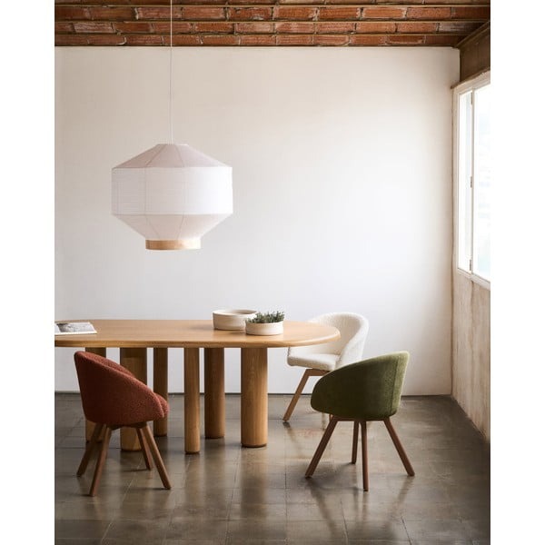 Étkezőasztal kőrisfa dekorral 105x220 cm Mailen – Kave Home-image-1