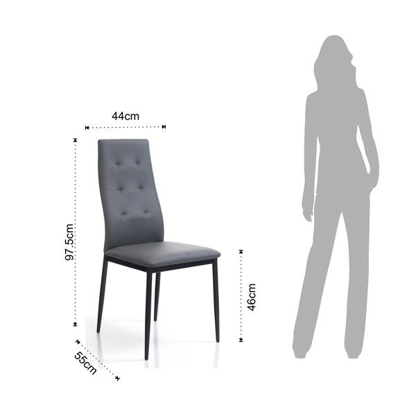 Szürke étkezőszék szett 2 db-os Nina – Tomasucci-image-2